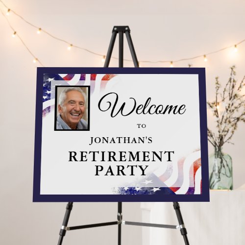 Welcome Retirement Party Photo American Flag Foam Board