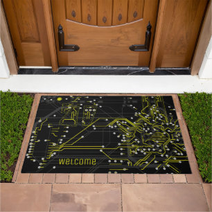 Welcome Routing Process Abstract Modern Cool Geeky Doormat