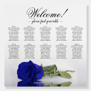 Welcome! Royal Blue Rose 10 Table Seating Chart Foam Board