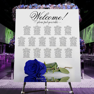 Welcome! Royal Blue Rose 16 Table Seating Chart Foam Board