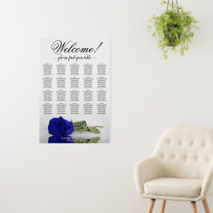 Welcome! Royal Blue Rose 20 Table Seating Chart Foam Board