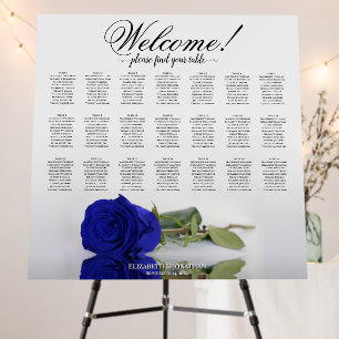 Welcome! Royal Blue Rose 21 Table Seating Chart Foam Board