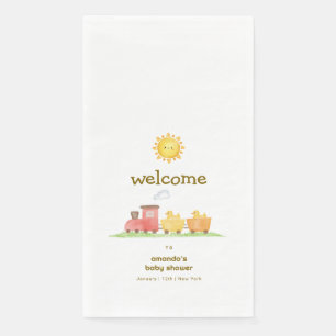 Welcome Rubber Duck Choo Choo Train Baby Shower Paper Guest Towels
