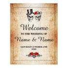 Welcome Rustic Skull Halloween Sign Wedding