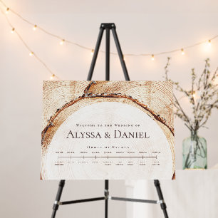 Welcome Rustic Wedding Custom Order of events Sign