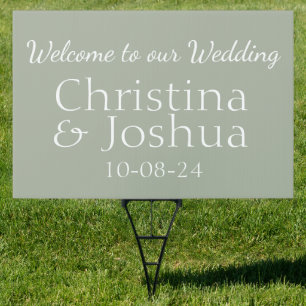 Welcome Sage Wedding Sign