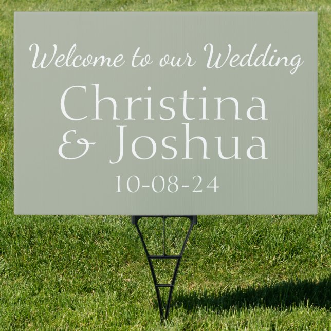 Welcome Sage Wedding Sign (Insitu)