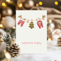 Welcome Santa Baby Congratulations Card
