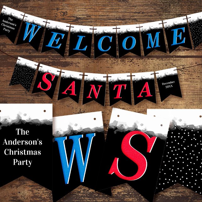Welcome Santa Elf Christmas Themed Party Bunting Flags (Creator Uploaded)