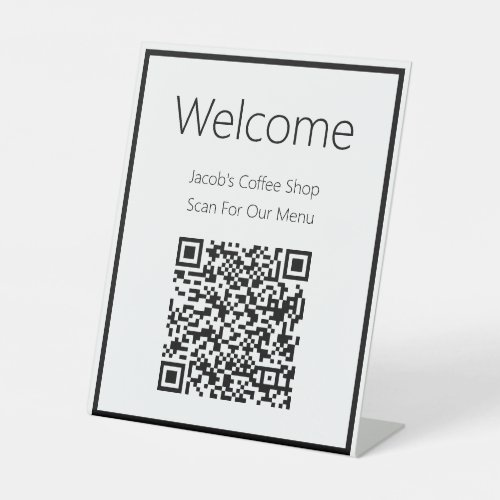 Welcome Scan For Our Menu QR Code Template Pedestal Sign