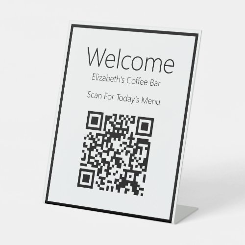 Welcome Scan QR Code for Menu Pedestal Sign