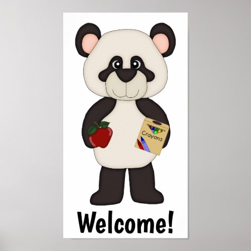 Welcome School Panda Poster