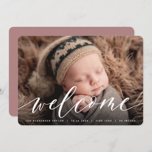 Welcome Script  Photo Birth Announcement