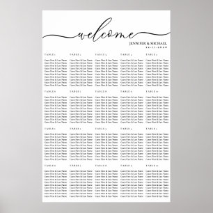 Welcome seating chart 20 twenty table number