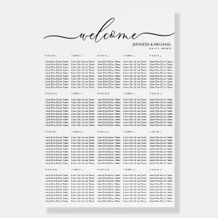 Welcome seating chart 20 twenty table numbers foam board