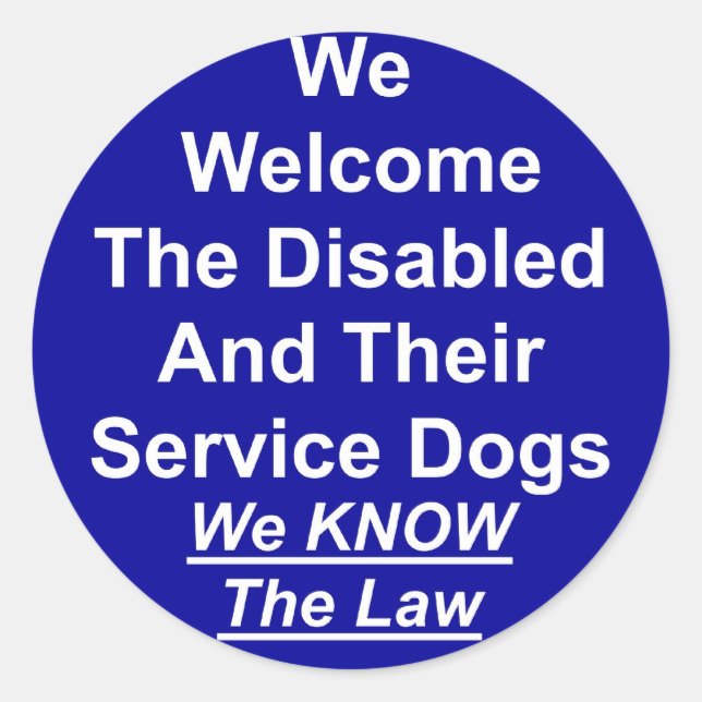 Welcome Service Dog Sticker (Front)