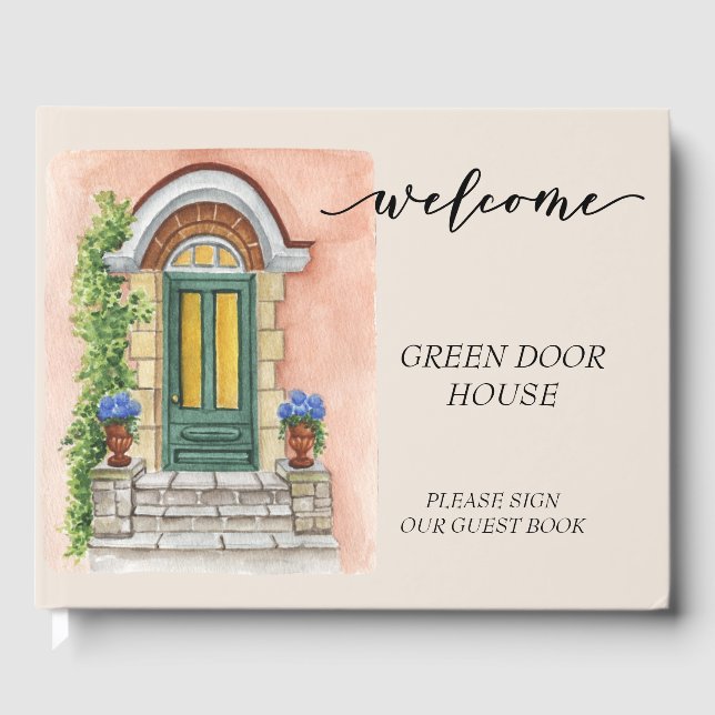 Welcome Short Term Rental Home Vacation house Guest Book (Front)