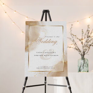 Welcome Sign Abstract Soft Brown Gold