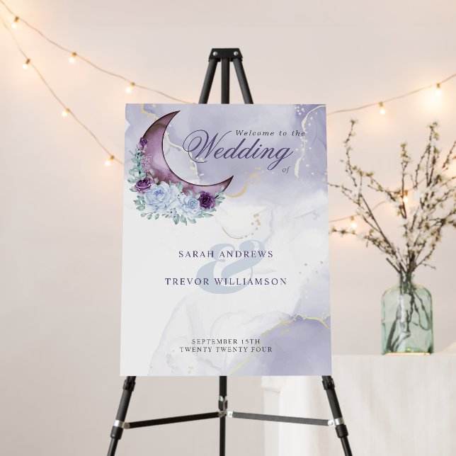 Welcome Sign Amethyst Purple Custom Rosanna- (In Situ (Stand))