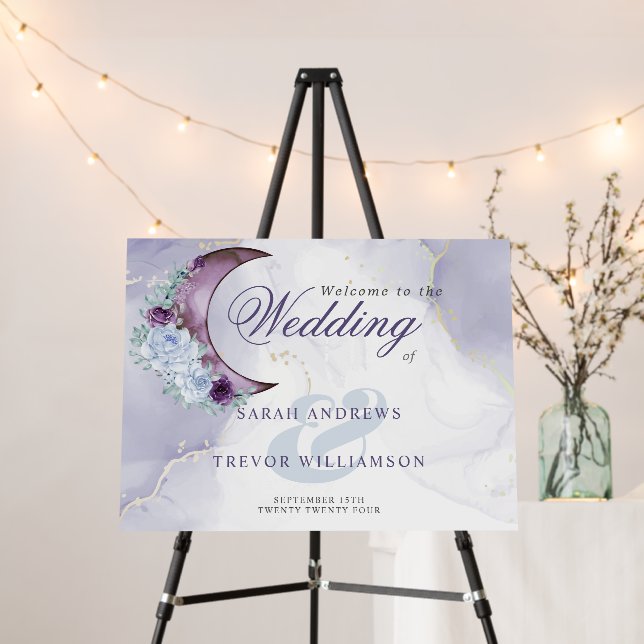 Welcome Sign Amethyst Purple Custom Rosanna2 (In Situ (Stand))