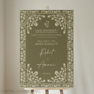 Welcome Sign   Anand Karaj Wedding Sign   Customiz