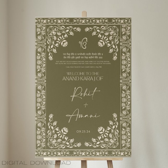 Welcome Sign | Anand Karaj Wedding Sign | Customiz (Creator Uploaded)