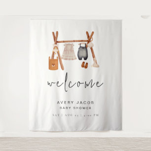 Welcome Sign Backdrop Boho Clothes Baby Shower