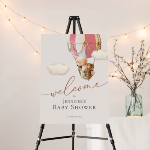 Welcome Sign Bear Baby Shower Foam Board