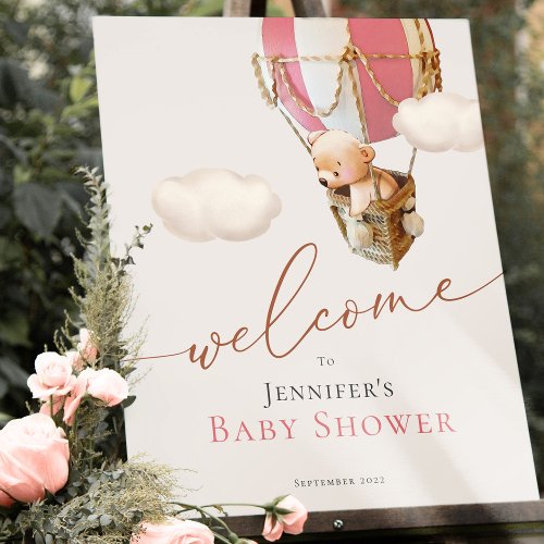 Welcome Sign Bear Baby Shower Foam Board