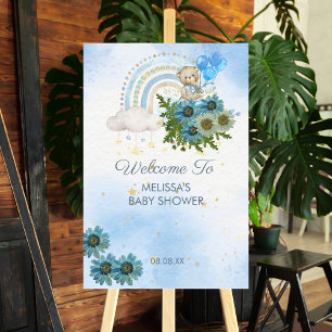 Welcome Sign Beary Boho Rainbow Baby Shower