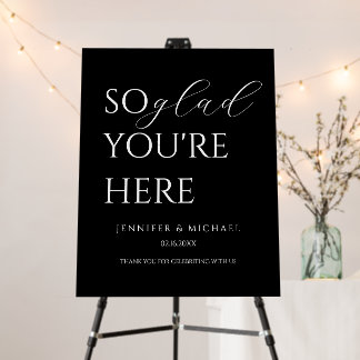 Welcome sign black elegant modern