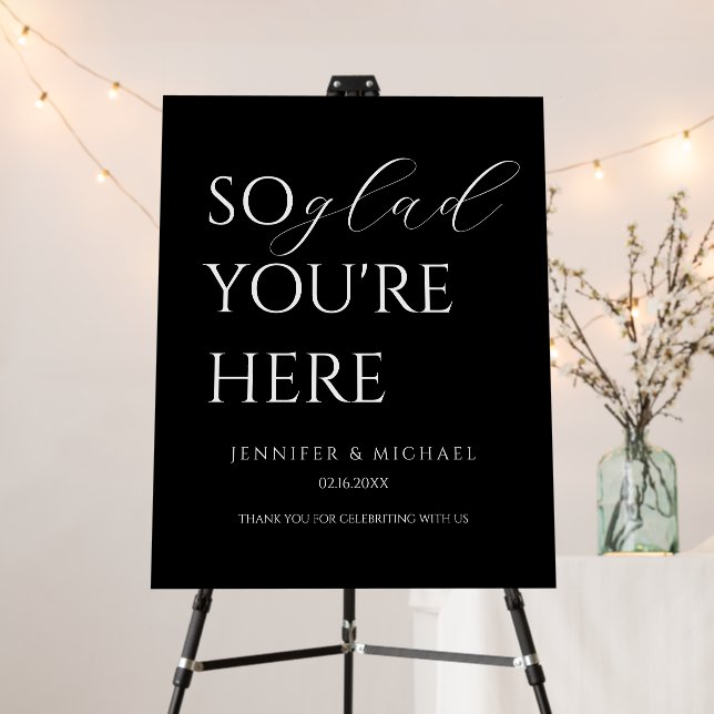 Welcome sign black elegant modern (In Situ (Stand))