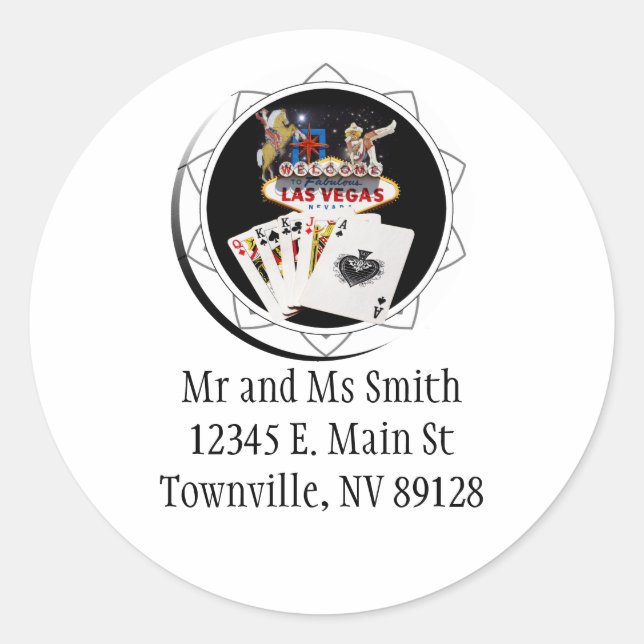 Welcome Sign Black Poker Chip Classic Round Sticker (Front)
