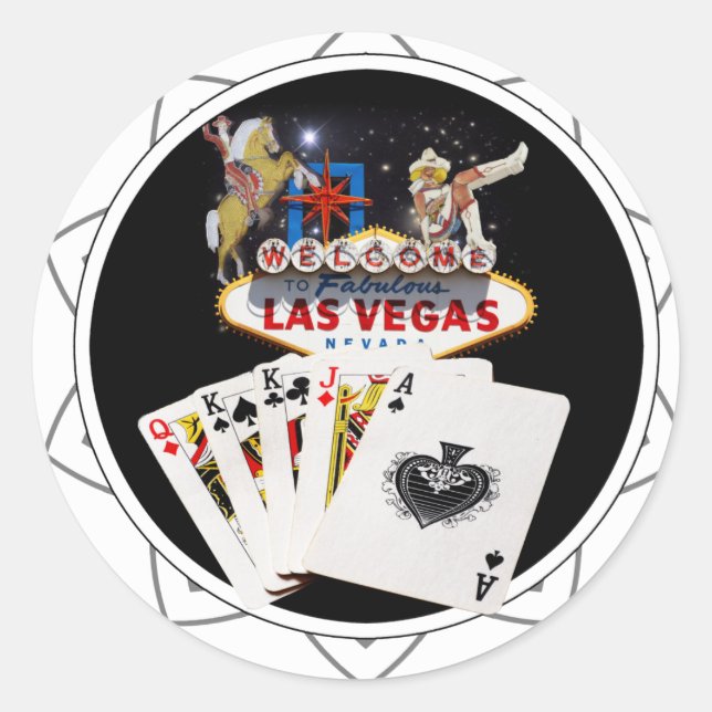 Welcome Sign Black Poker Chip Classic Round Sticker (Front)