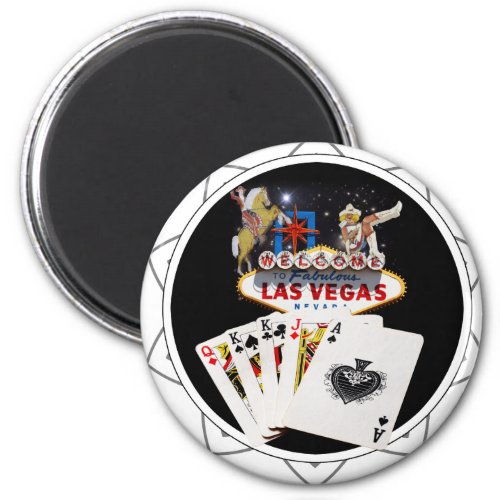 Welcome Sign Black Poker Chip Magnet