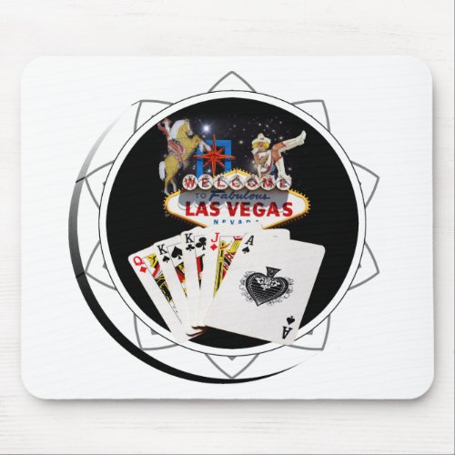 Welcome Sign Black Poker Chip Mouse Pad