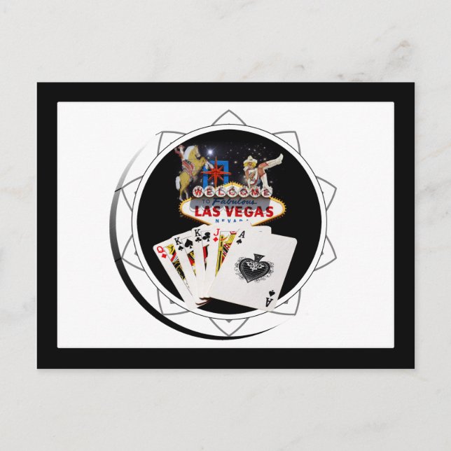 Welcome Sign Black Poker Chip Postcard (Front)
