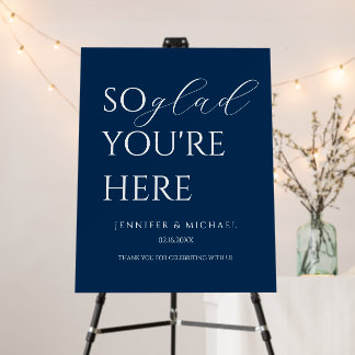 Welcome sign blue elegant modern