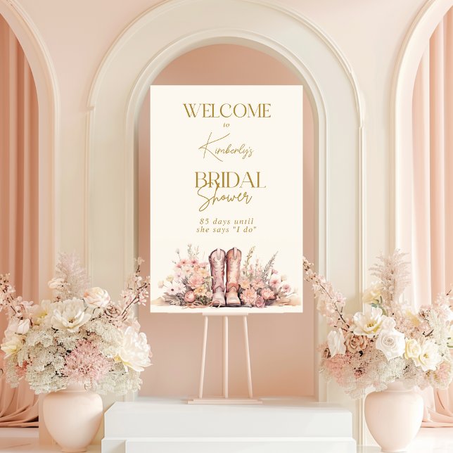 Welcome Sign Boots Floral Cowgirl Bridal Shower (Creator Uploaded)