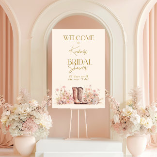 Welcome Sign Boots Floral Cowgirl Bridal Shower
