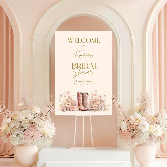 Welcome Sign Boots Floral Cowgirl Bridal Shower (Creator Uploaded)
