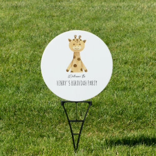 Welcome Sign - cute giraffe kids birthday