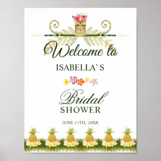 Welcome Sign | Elegant Tropical Bridal Shower