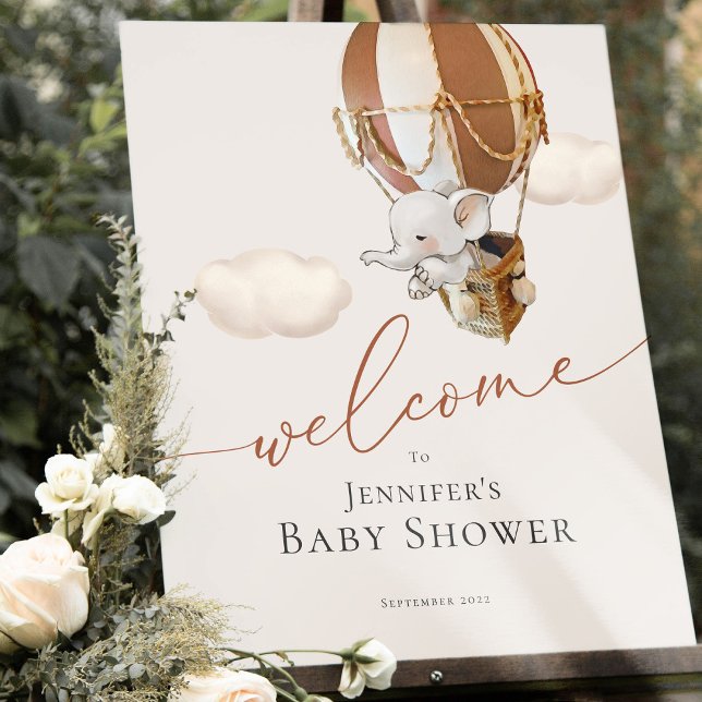 Welcome Sign Elephant Baby Shower Foam Board (Creator Uploaded)