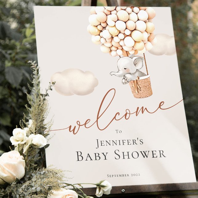 Welcome Sign Elephant Baby Shower Foam Board (Creator Uploaded)