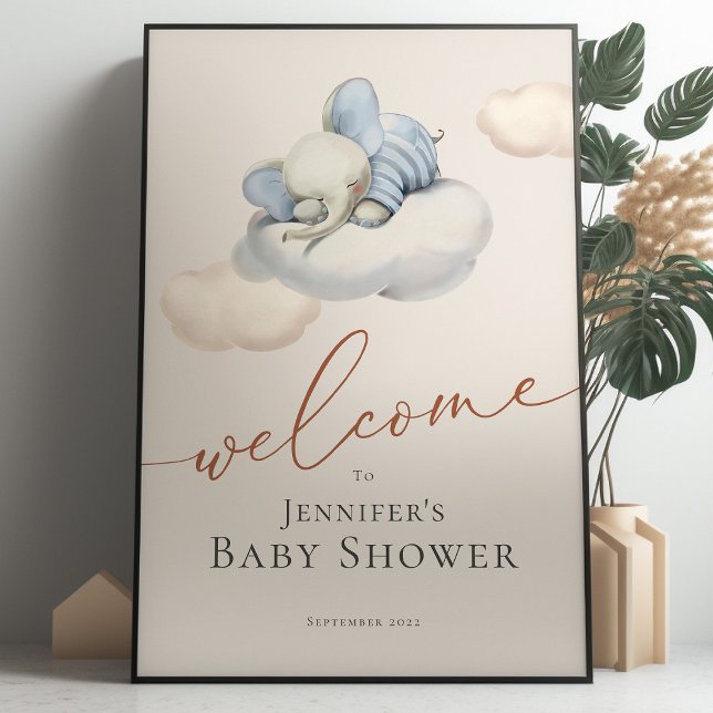 Welcome Sign Elephant Baby Shower Foam Board (Creator Uploaded)