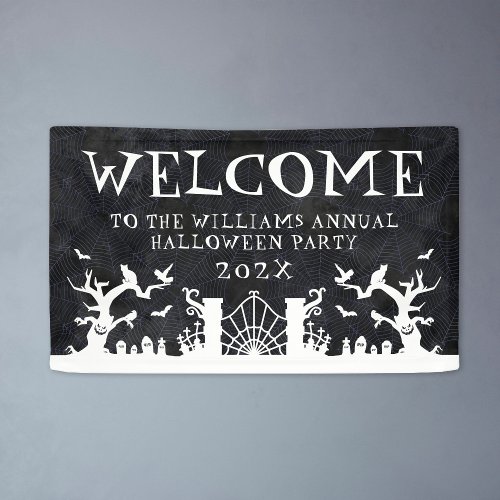 Welcome Sign Family Annual Halloween Party Banner