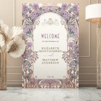Welcome Sign Floral Arch Art Nouveau