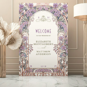 Welcome Sign Floral Arch Art Nouveau