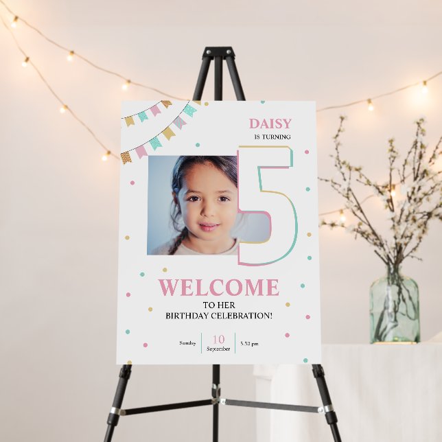 Welcome Sign for Birthday Party | Foam Board (In Situ (Stand))